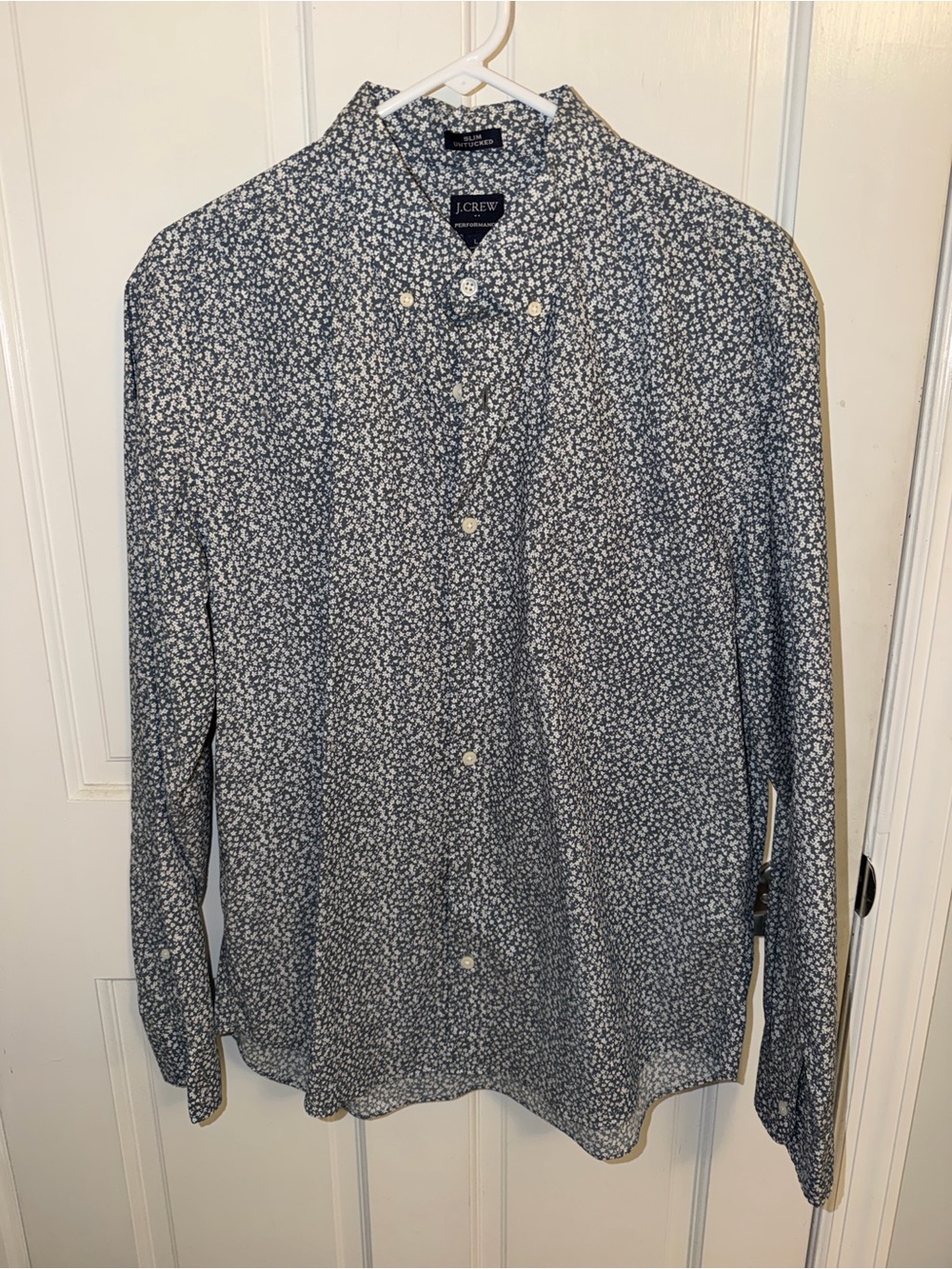 J. Crew Men's Micro Floral Print Button-Down Shirt Size Large